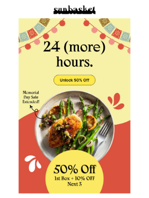 Sun Basket - 50% OFF: One. More. Day.