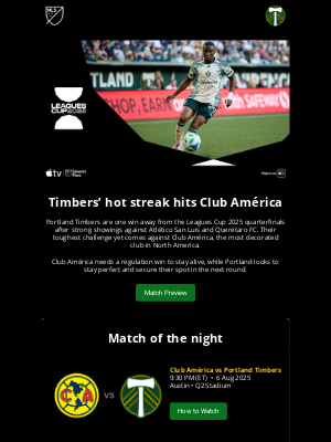 Major League Soccer - Timbers’ hot streak fuels Leagues Cup quarterfinal push
