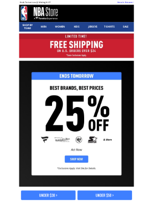 Los Angeles Lakers - Your Favorite Brands Are 25% Off! Sale Ends Tomorrow!