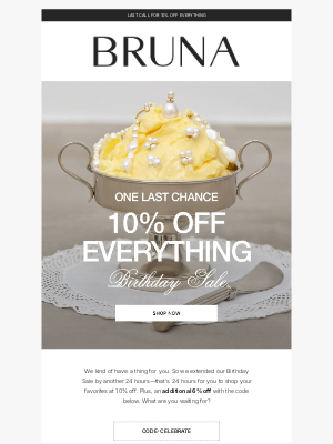 BRUNA The Label - Birthday Sale EXTENDED