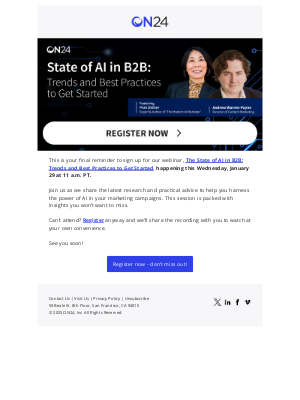 On3 Recruits - Final call: The AI marketing webinar starts tomorrow!