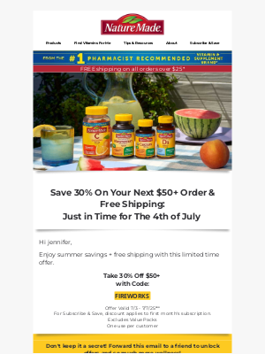 Nature Made - jennifer, Enjoy This Special Savings