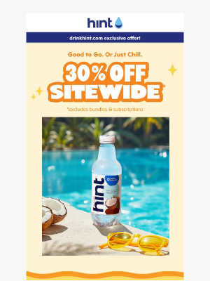Hint Water - SUMMER SALE! 30% off sitewide ☀️
