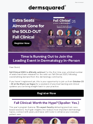 Fall Clinical - Time is running out! Limited seats remain for the SOLD-OUT Fall Clinical.