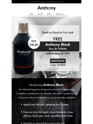 Anthony - Invigorate Your Senses ✨ FREE Anthony Black Fragrance
