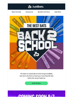 JustBats - Back To School Deals & NEW COMBAT MFG