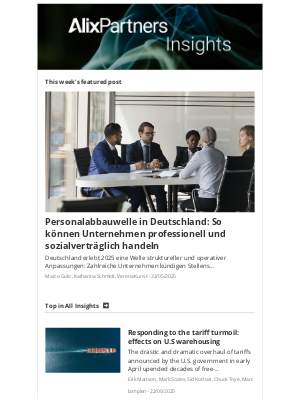 AlixPartners - Personalabbauwelle in Deutschland: So können Unternehmen professionell und sozialverträglich handeln