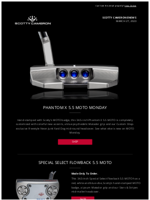 Scotty Cameron - MOTO Monday Gallery Release - March 27, 2023