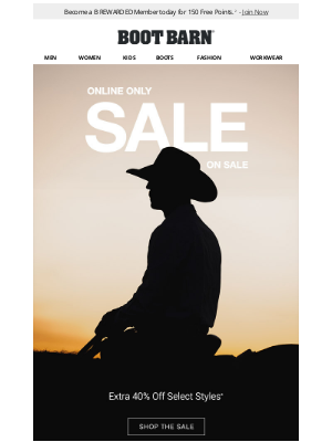 Online Only Sale on Sale Starts Now
