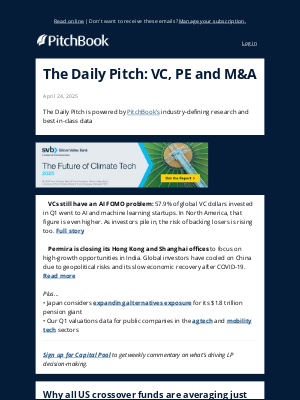 PitchBook Data - Crossover funds retreat from VC