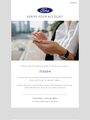 Ford Motor Company - Verify Your Account