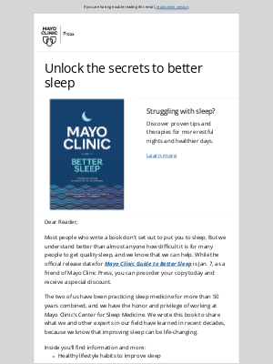 Mayo Clinic - New: Mayo Clinic Guide to Better Sleep