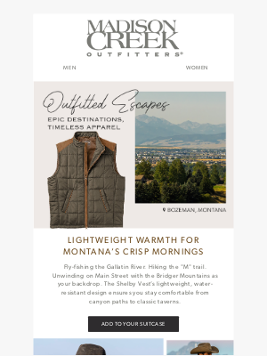 Madison Creek Outfitters - The Lightweight Look Made For Big Sky Country