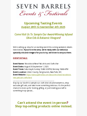 This Week’s Tasting Events Inside 🫒🍾