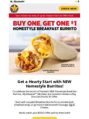 Hardee's - NEW Homestyle Breakfast Burritos
