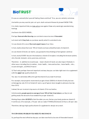 BioTrust - Do Not Take Vitamin D (unless…)