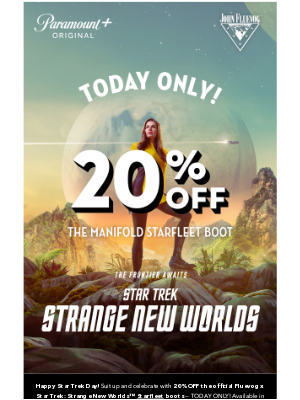 John Fluevog Shoes - ONE DAY ONLY! 20% OFF Starfleet Boots 🚀