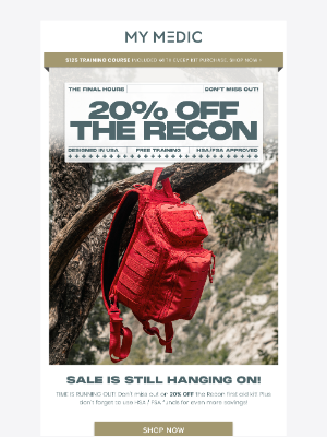 MyMedic - 🚨 20% Off The Recon Ends In Hours 🚨