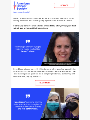 American Cancer Society - Real stories, real impact. All thanks to you.