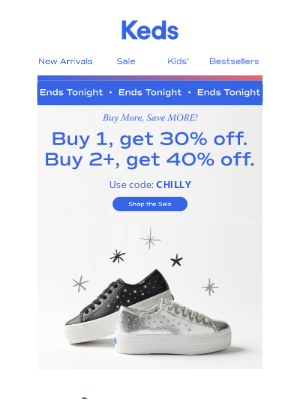 Keds - LAST chance for holiday savings! 🏃‍♂️