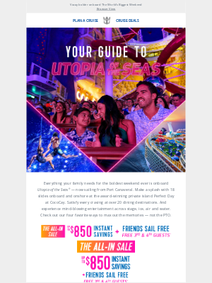 Royal Caribbean Cruises - Your ultimate guide to Utopia of the Seas
