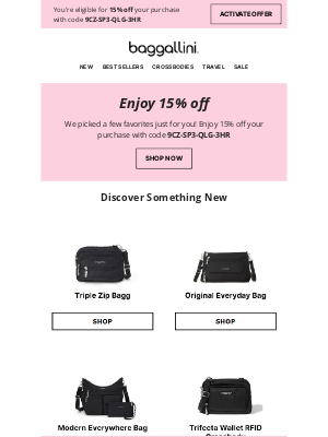 baggallini - Last chance: 15% off your purchase