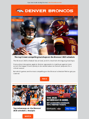 Denver Broncos - OJ: The top 5 most-compelling matchups on the Broncos' 2025 schedule