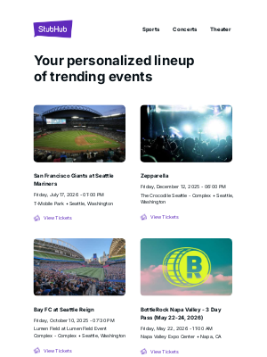 StubHub - Your event lineup: San Francisco Giants at Seattle Mariners