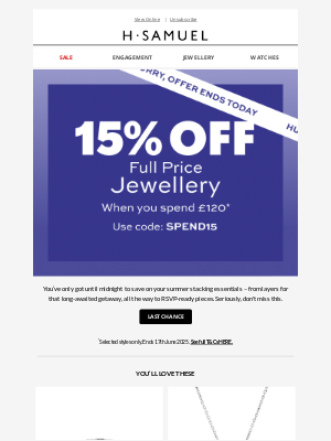 H.Samuel(United Kingdom) - Get 15% off while you still can