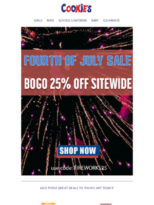 CookiesKids - Don't Miss Out: Sparkle with 4th of July Savings Inside! 🎉🎉🎉