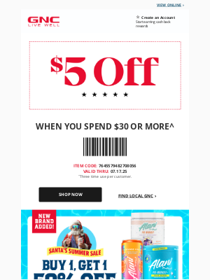 GNC - Hurry, your coupon is ready to expire.