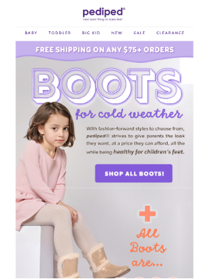 Pediped - Cold Weather Boots are All BOGO Half Off!