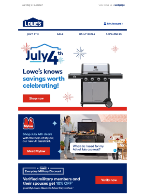 Lowes (Canada) - Shop the hottest 4th of July deals🥳
