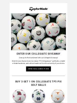 TaylorMade Golf - Enter for a Chance to Win Our Collegiate Giveaway