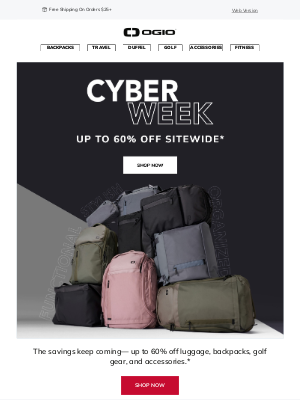 Ogio - Save Big This Cyber Week: Up To 60% Off Sitewide