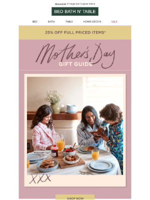 Bed Bath ’n’ Table (Australia) - Gift Ideas For Mum 💕 Shop By Price
