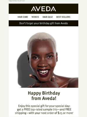 Aveda - Your birthday gift is waiting!