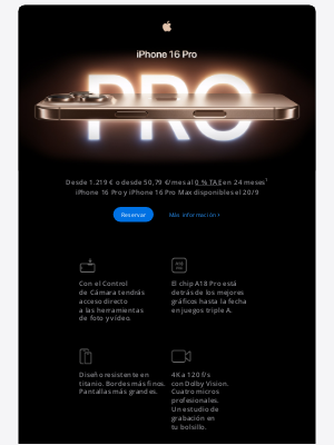Apple (Spain) - Reserva el iPhone 16 Pro y el iPhone 16