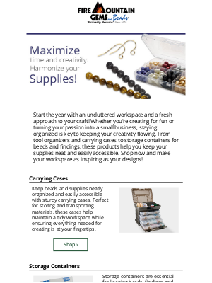 Fire Mountain Gems and Beads - Unclutter Your Supplies for a Streamlined Jewelry Space