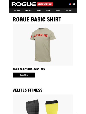 Rogue Fitness - Just Launched: New Rogue Basic Shirt & Velites Quad Ultra Hand Grips