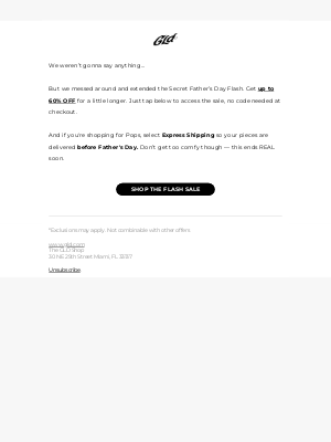The GLD Shop - Oops! We extended the flash 🤐