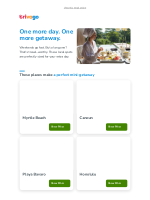 Trivago - A long weekend’s coming up 🗓️