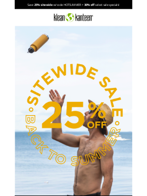 Klean Kanteen - Save 25% sitewide in our Back-to-Summer Sale!