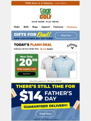 Rock Bottom Golf - ⏰ LAST CHANCE For GUARANTEED Delivery For Father's Day! ⏰ MUST ORDER By 2pm ET