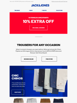 Jack & Jones (UK) - 10% extra off sale outerwear & sweats