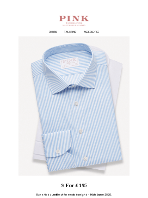 Thomas Pink (United Kingdom) - 🔔 Last Call: 3 Shirts For £195