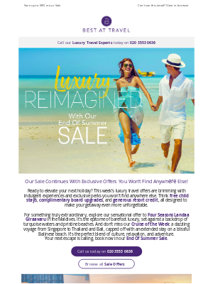 Free Upgrades, Resort Credit & More... Don’t Miss Our Exclusive Sale Offers