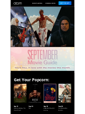 Atom Tickets - Check out our September movie guide!