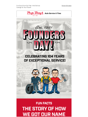 Pep Boys - Celebrating 104 Years with $104 Just for You 🥳