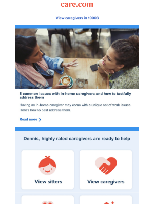 Care - Address common issues with caregivers 🤝